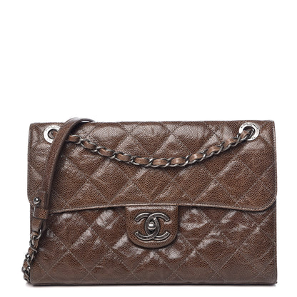 Chanel Crumpled Grained Calfskin Medium CC Crave Flap Brown 1 of 10