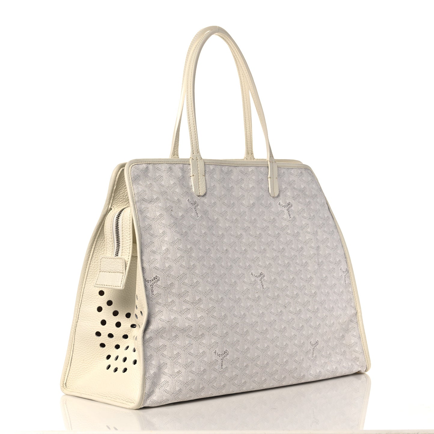 Goyardine Sac Hardy Pet Carrier PM White