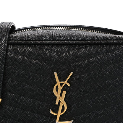 Saint Laurent Grain De Poudre Matelasse Monogram Mini Lou Camera Bag Black 7 of 10