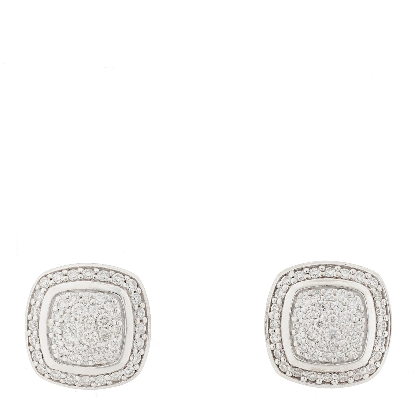 Sterling Silver Diamond 7mm Pave Albion Earrings