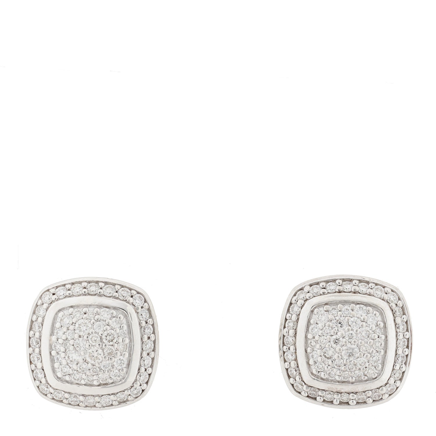 David Yurman Sterling Silver Diamond 7mm Pave Albion Earrings 1 of 4