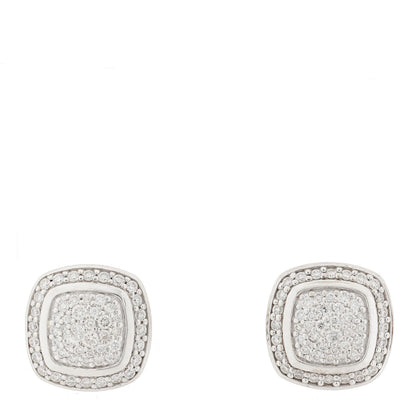 David Yurman Sterling Silver Diamond 7mm Pave Albion Earrings 1 of 4