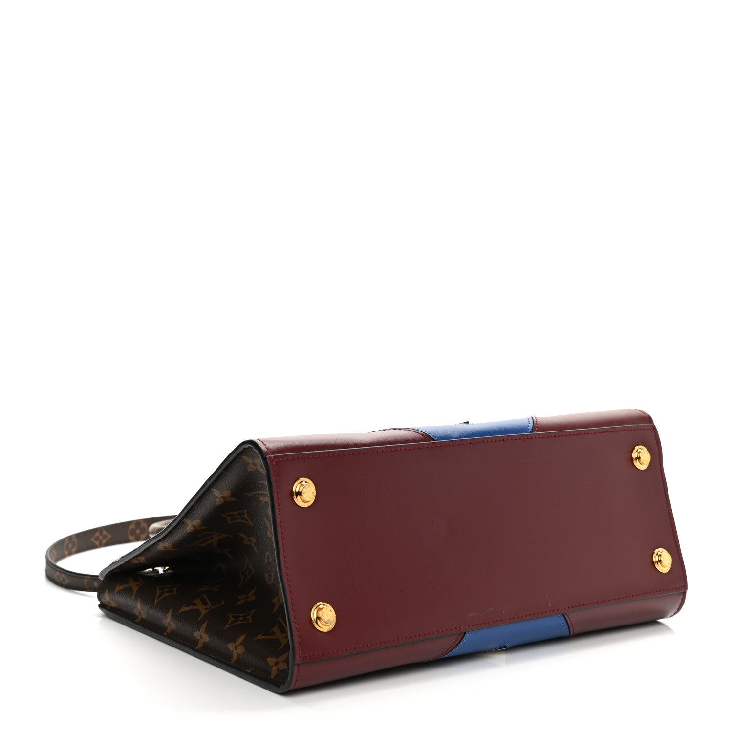 Louis Vuitton Calfskin Monogram City Steamer MM Blue Burgundy White 3 of 12