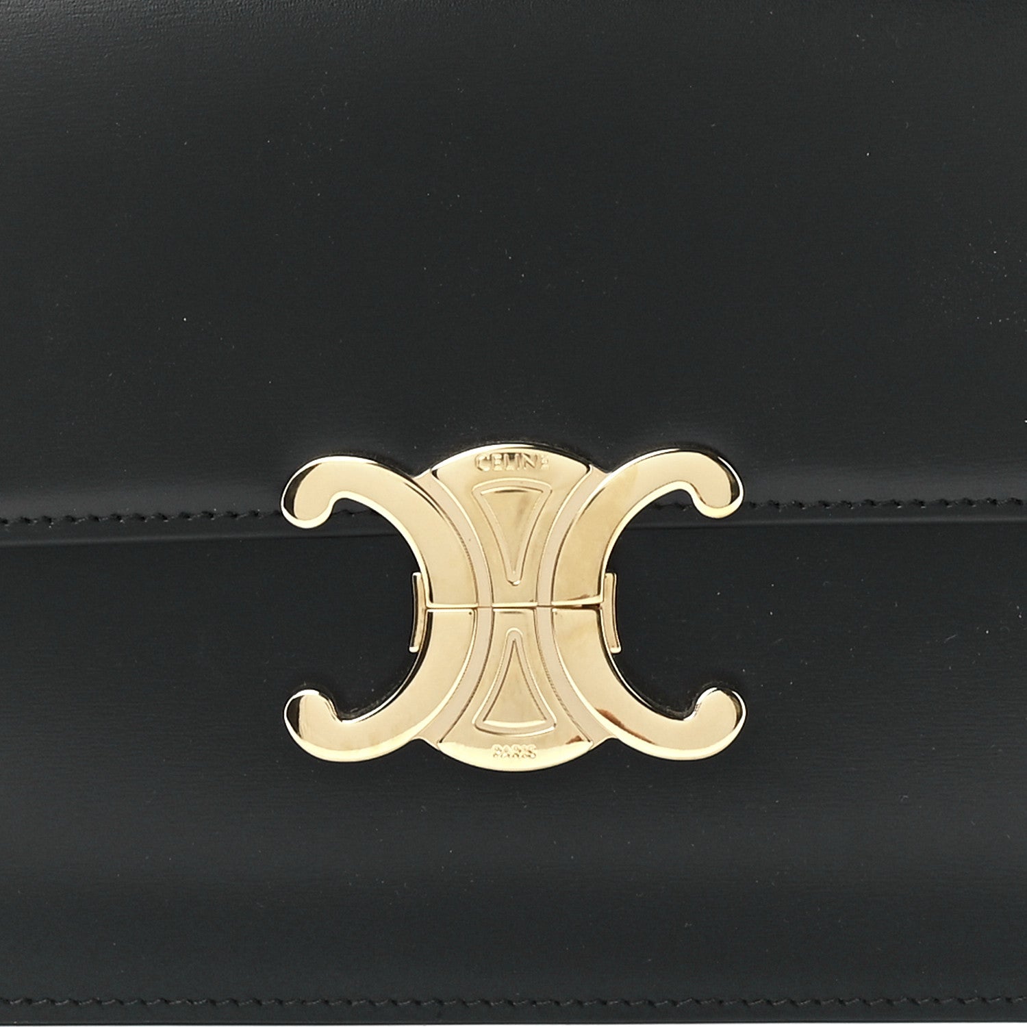 Celine Shiny Calfskin Medium Triomphe Black 8 of 11