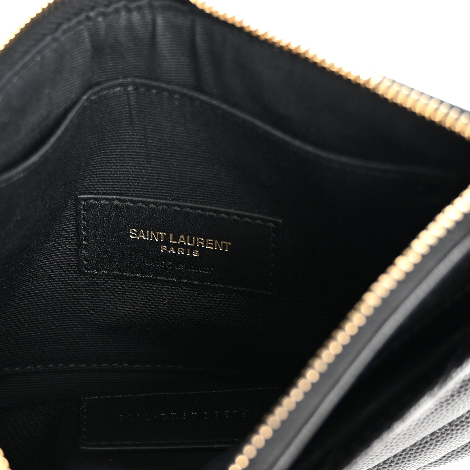 Saint Laurent Grain De Poudre Chevron Monogram Bill Pouch Black 5 of 9