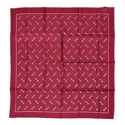 Gucci Modal Silk GG Gold Horsebit Square Scarf Pink Gold 1 of 3