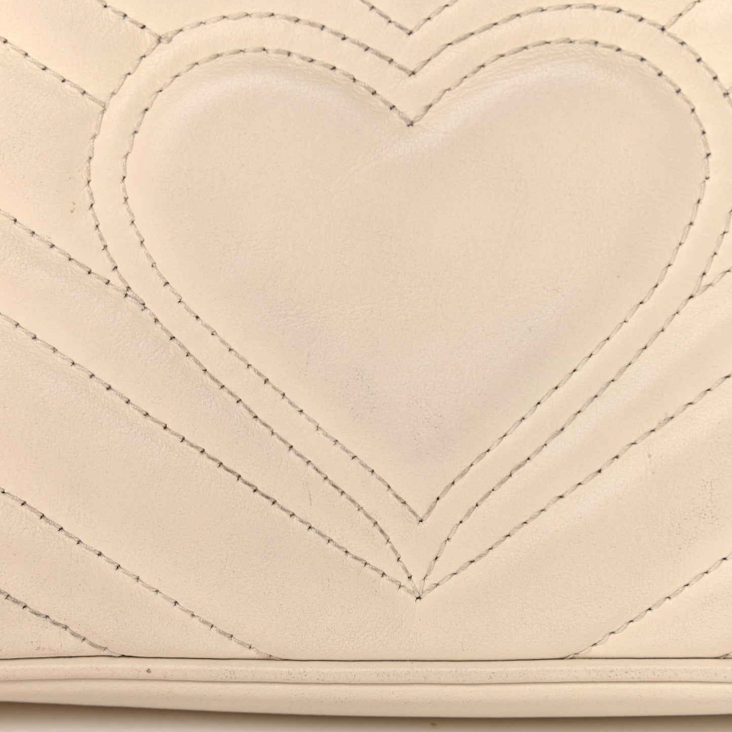 Calfskin Matelasse Mini GG Marmont Shoulder Bag White
