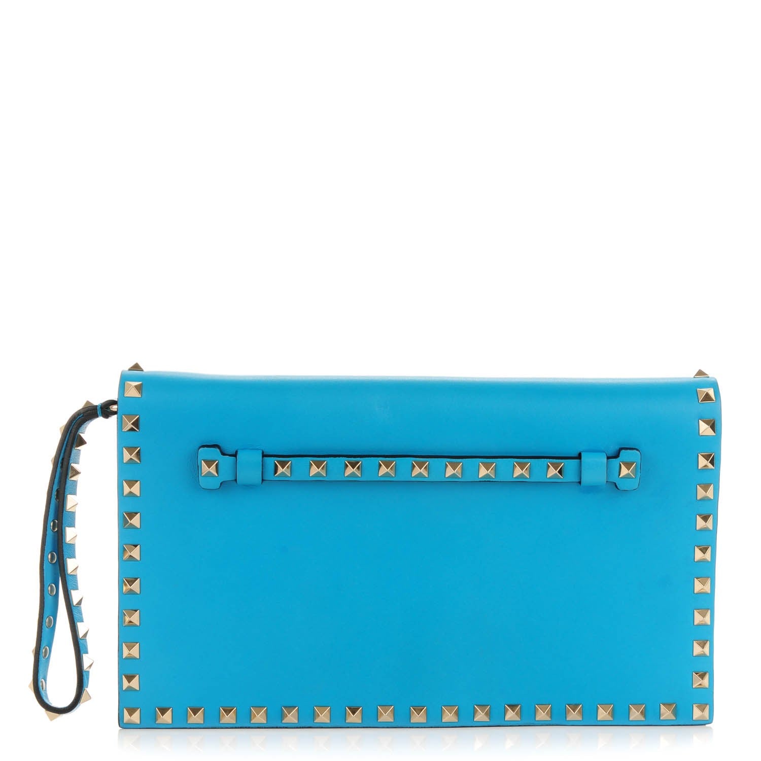Valentino Garavani Nappa Rockstud Wristlet Clutch Parrot 1 of 10