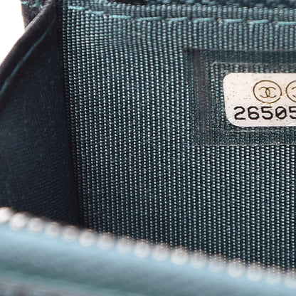 Chanel Iridescent Caviar Quilted Medium Filigree Zip Around Wallet Dark Turquoise 8 of 9