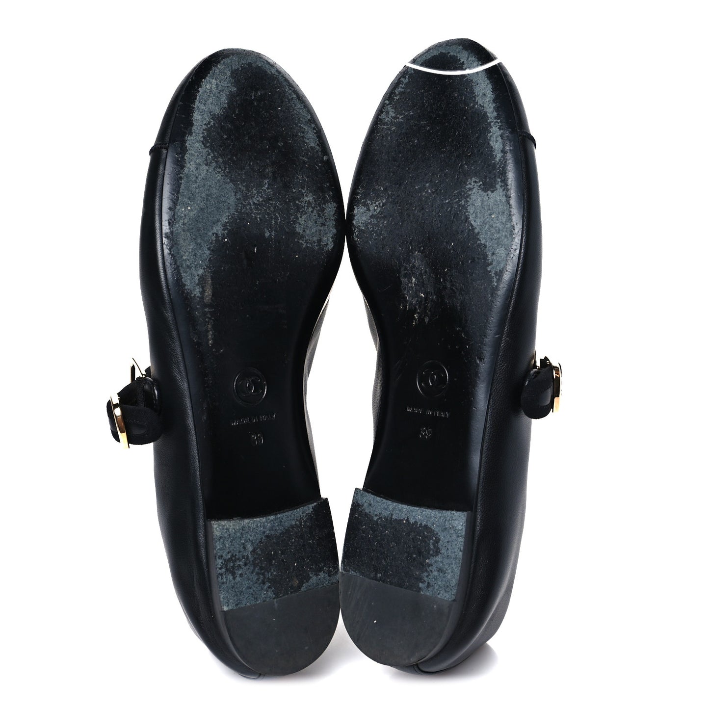 Lambskin Mary Jane Flats 39 Black