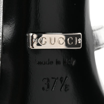 Gucci Nappa Silk High Heel Sandals 37.5 Argento 7 of 11