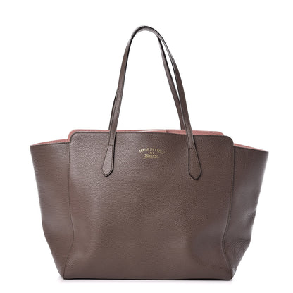 Gucci Dollar Calfskin Medium Swing Tote Grey Field Soft Pink 1 of 9