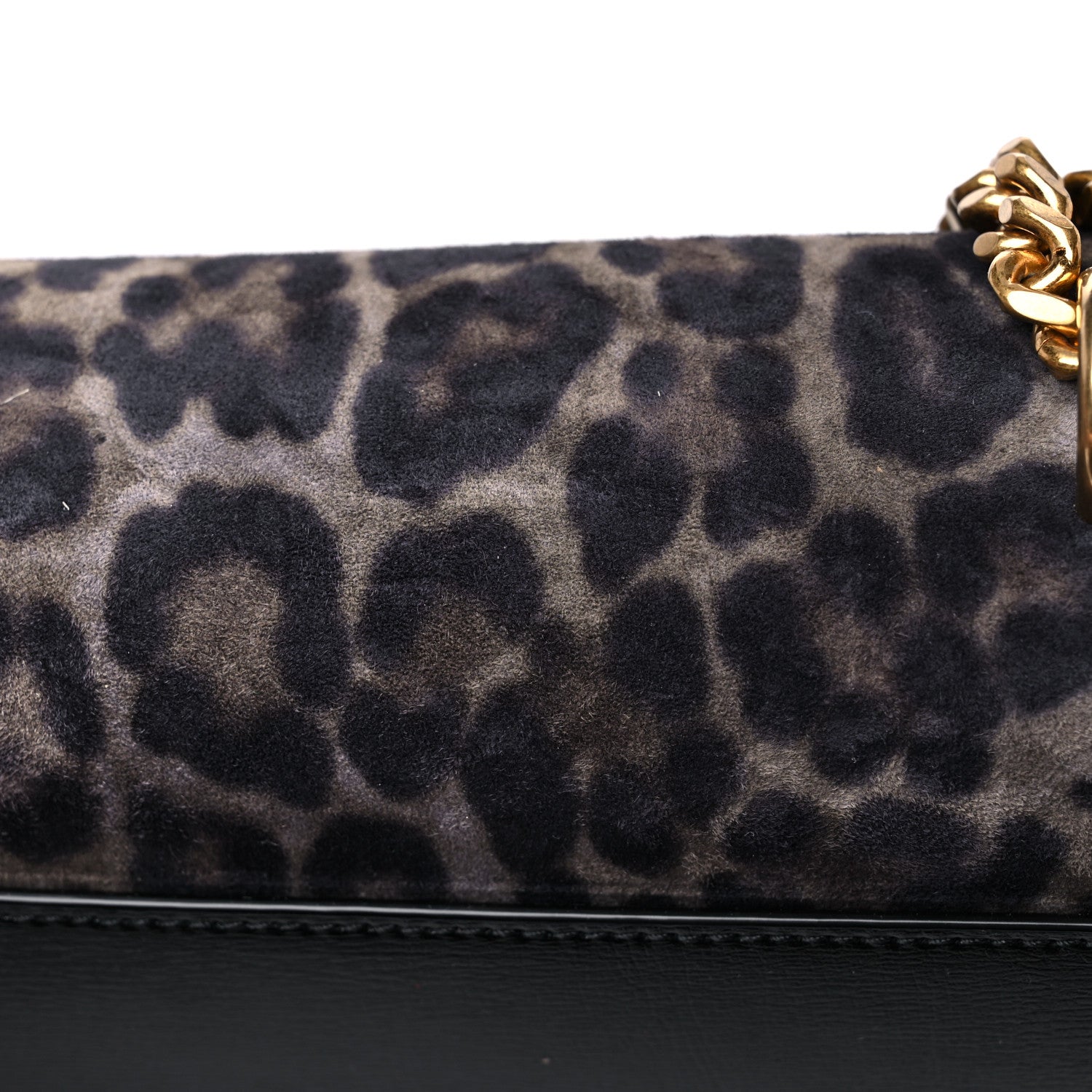 Saint Laurent Calfskin Leopard Print Medium Monogram Sunset 14 of 15