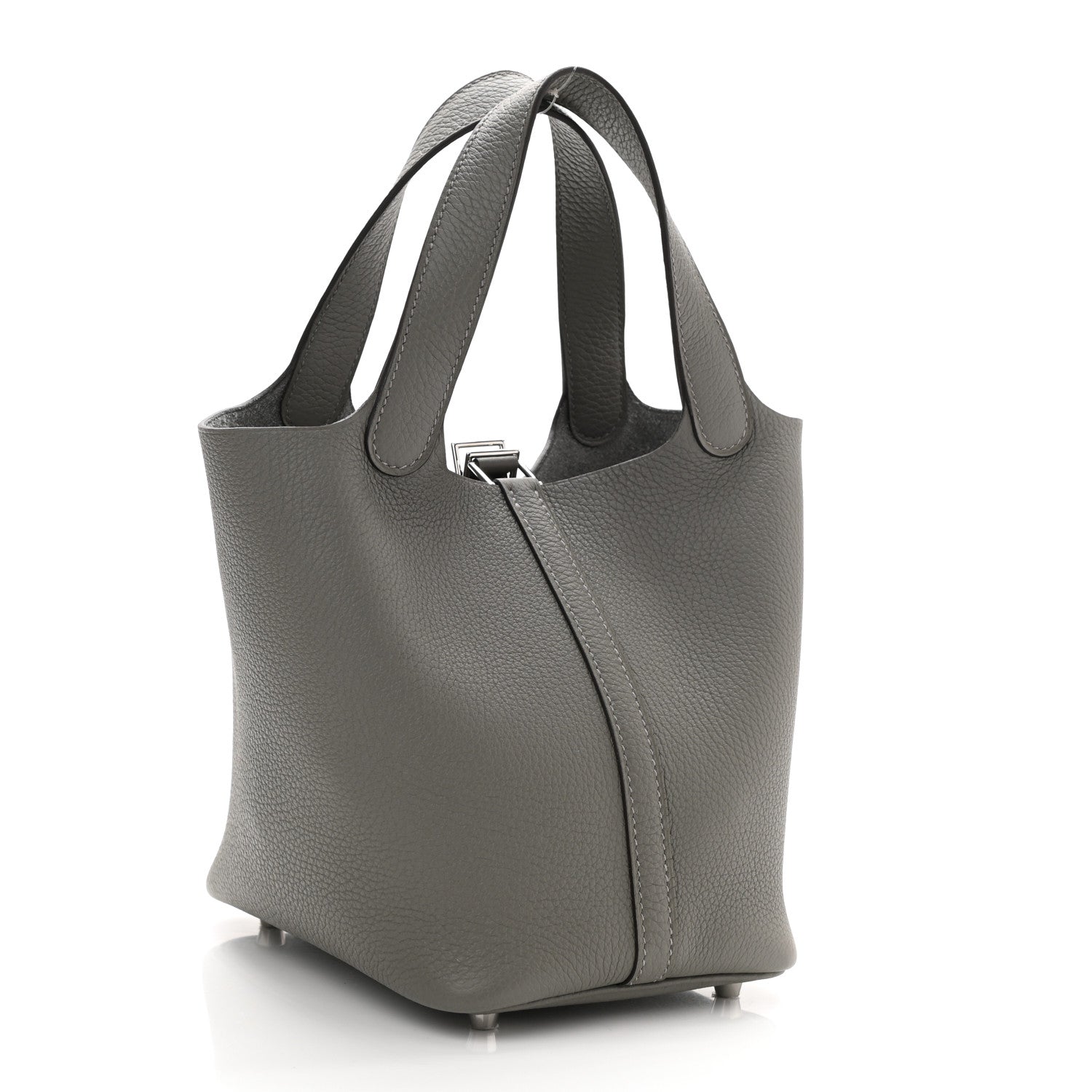 Hermes Taurillon Clemence Picotin Lock 18 PM Gris Meyer 3 of 11