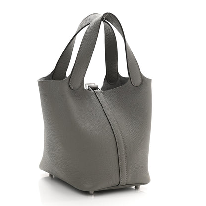 Hermes Taurillon Clemence Picotin Lock 18 PM Gris Meyer 3 of 11