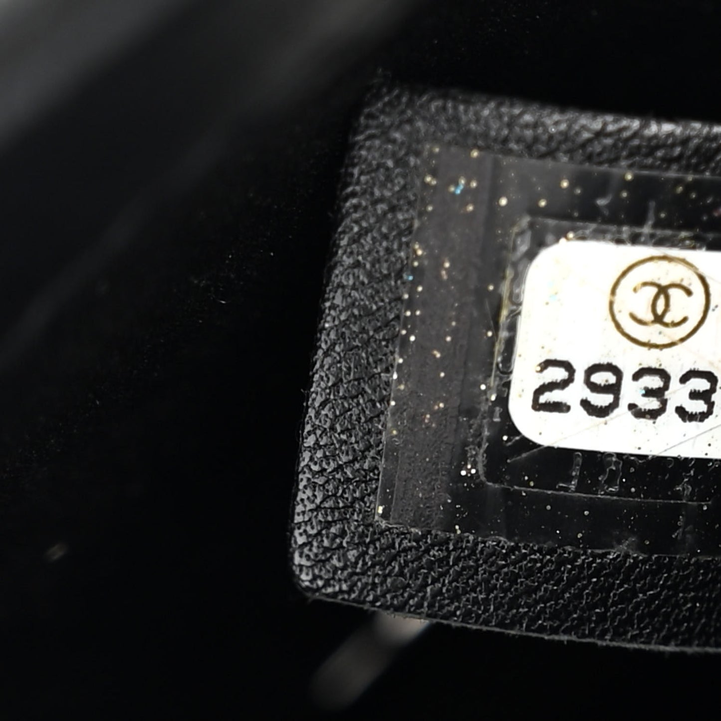 Sequin CC Logo Small Single Flap White Black