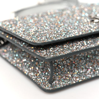 Jimmy Choo Glitter Palace Wallet On Chain Silver Multicolor 9 of 11