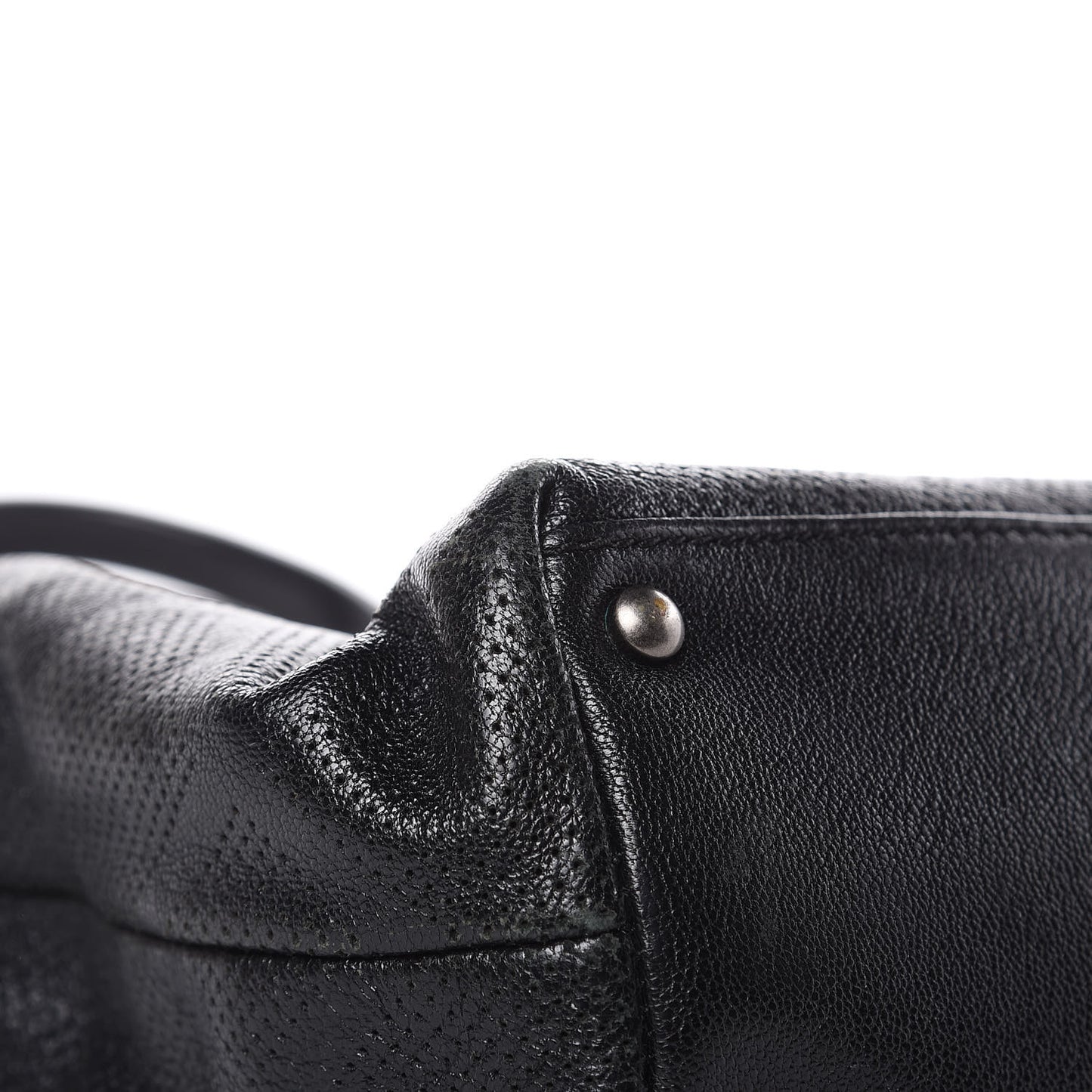 Goatskin Perforated Large CC Tote Black