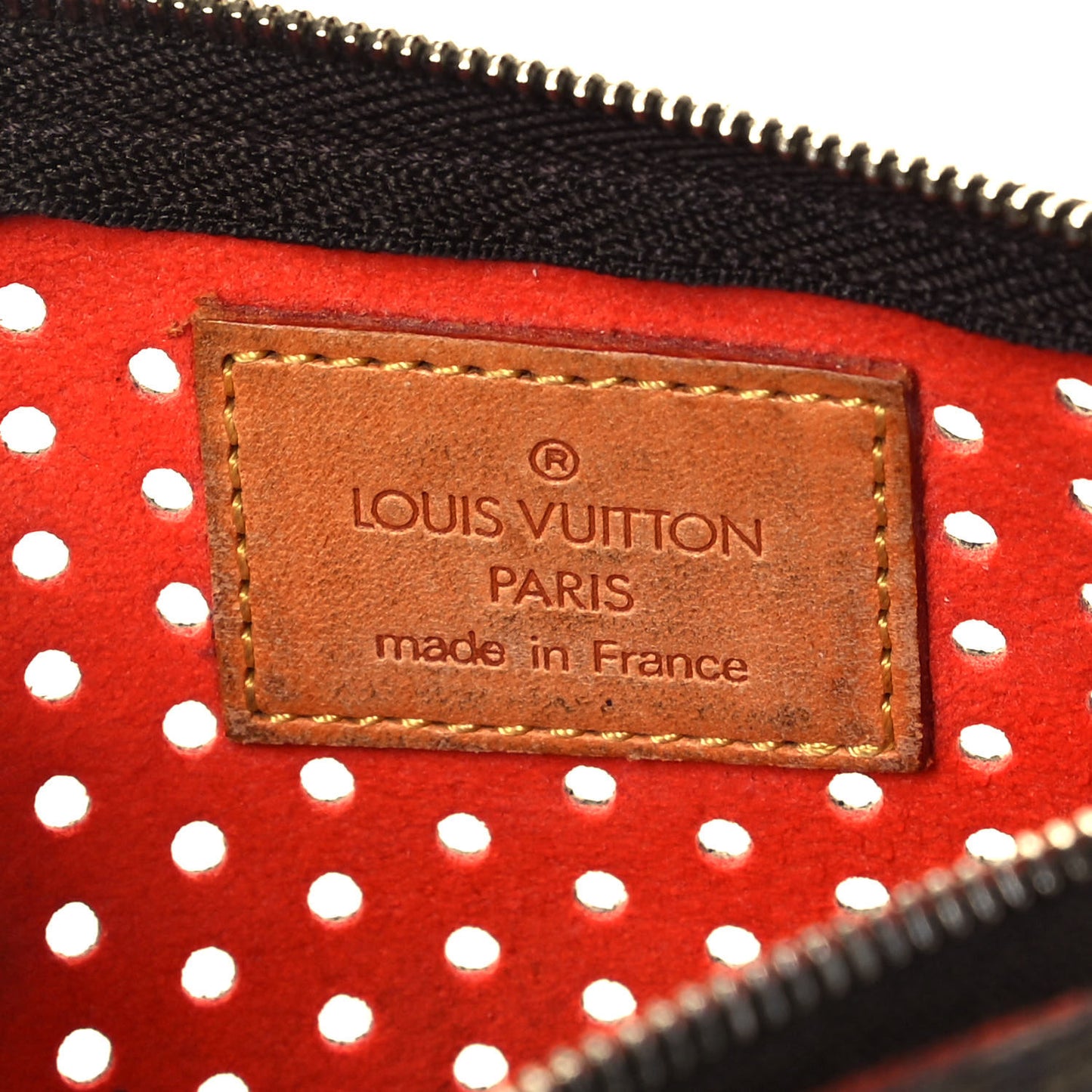 Monogram Perforated Pochette Plat Orange