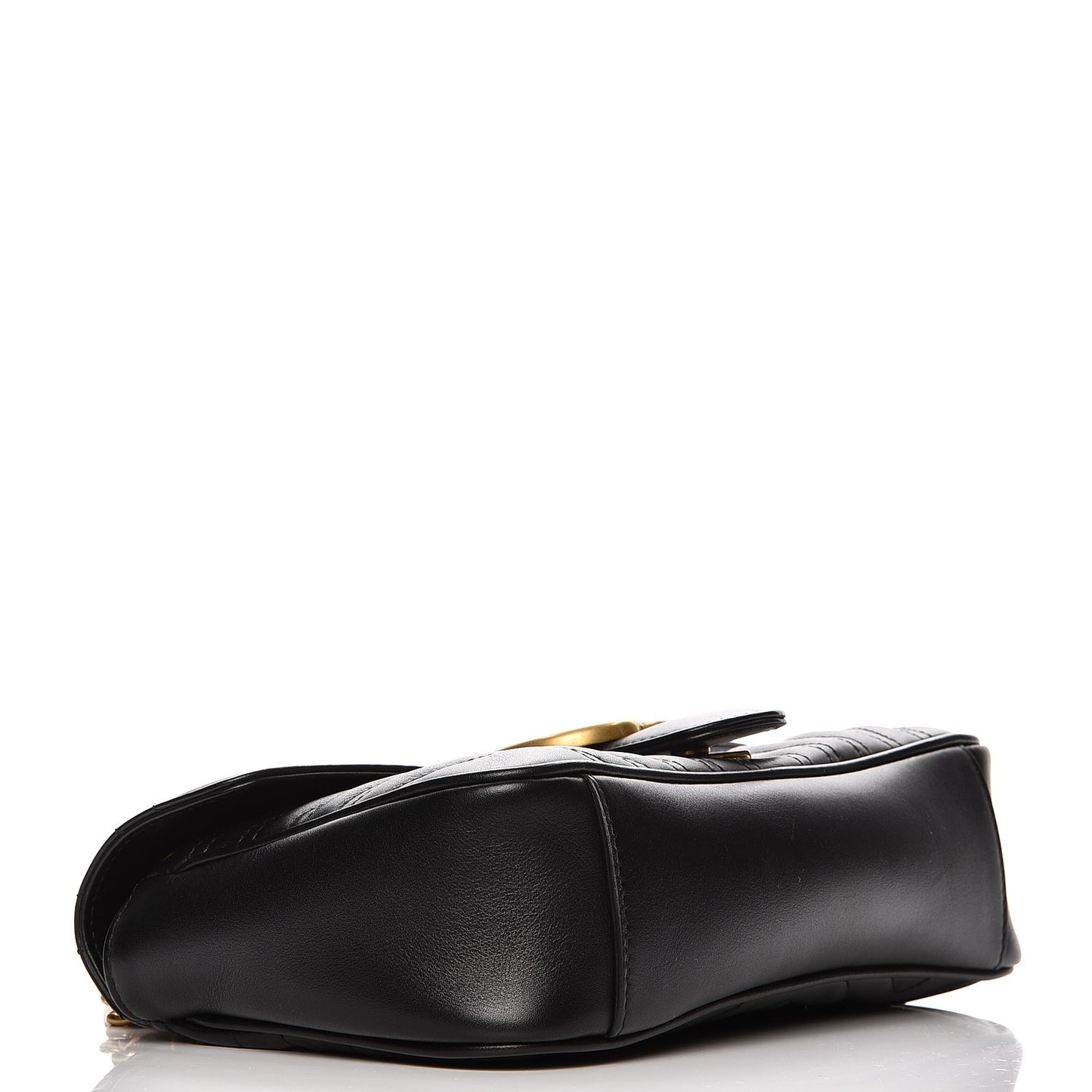 Calfskin Matelasse Small GG Marmont Shoulder Bag Black