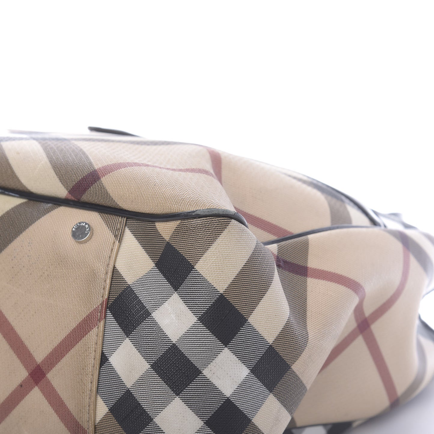 Patent Trim Nova Check Tote Black