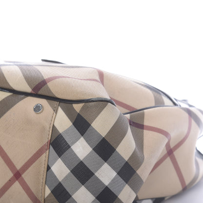 Burberry Patent Trim Nova Check Tote Black 26 of 28