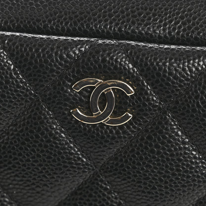 Chanel Caviar Quilted Double Zip Pouch Cosmetic Case Black 8 of 9