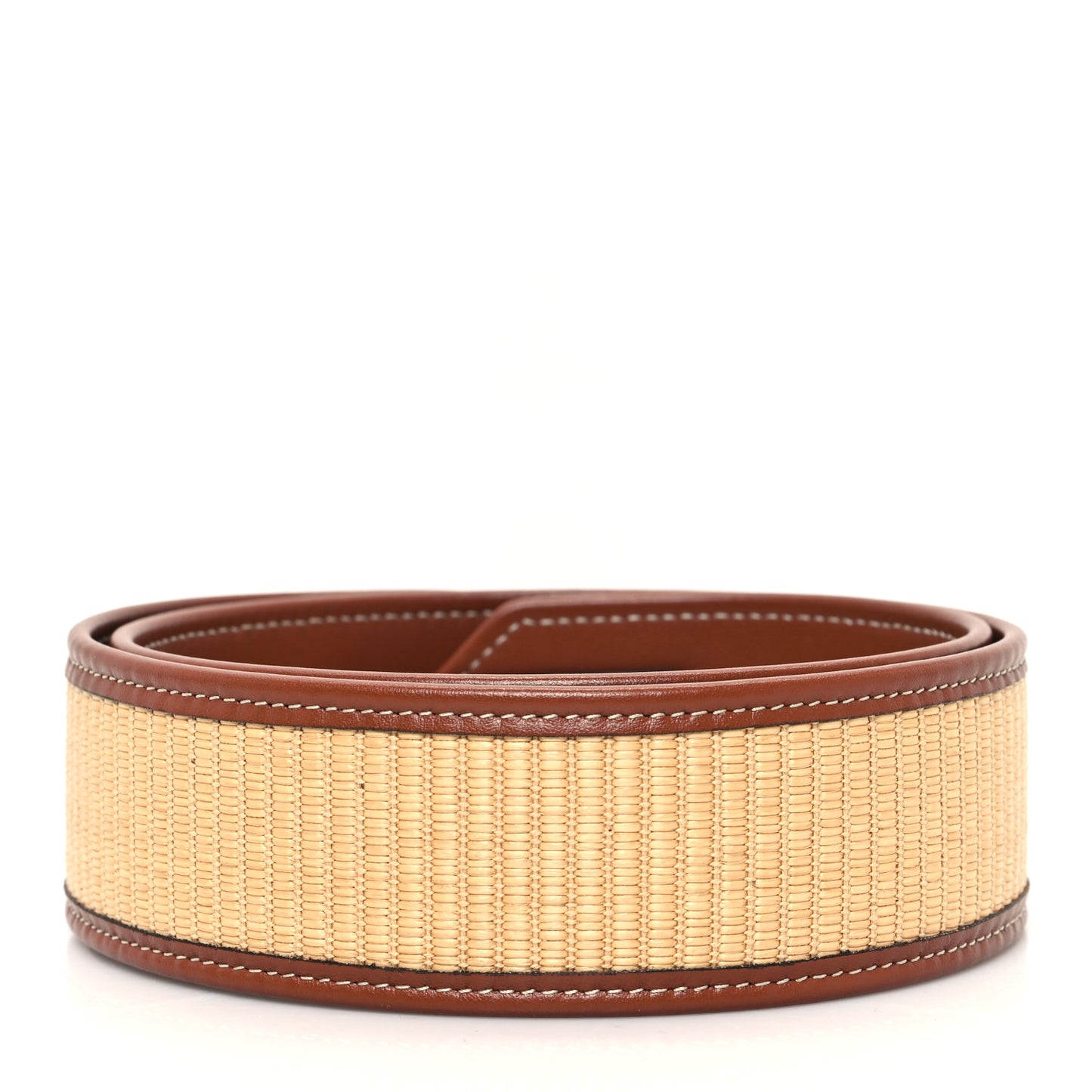 Raffia Calfskin Strap Tan