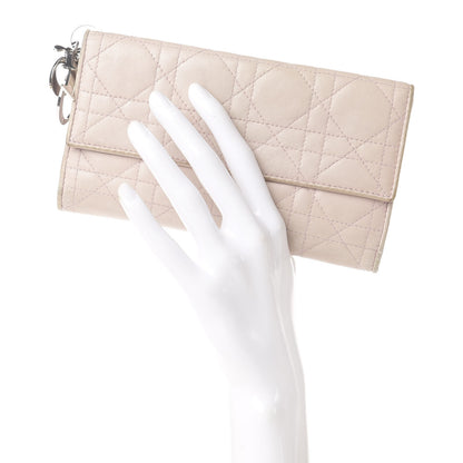 Christian Dior Lambskin Cannage Lady Dior Flap Wallet Light Pink 2 of 9