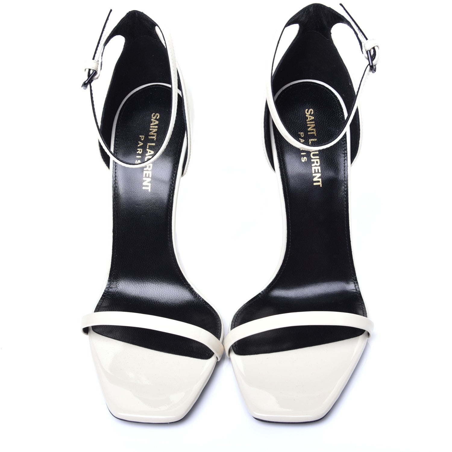 Saint Laurent Patent Calfskin 110 Opyum Sandals 38.5 Neutro 5 of 10