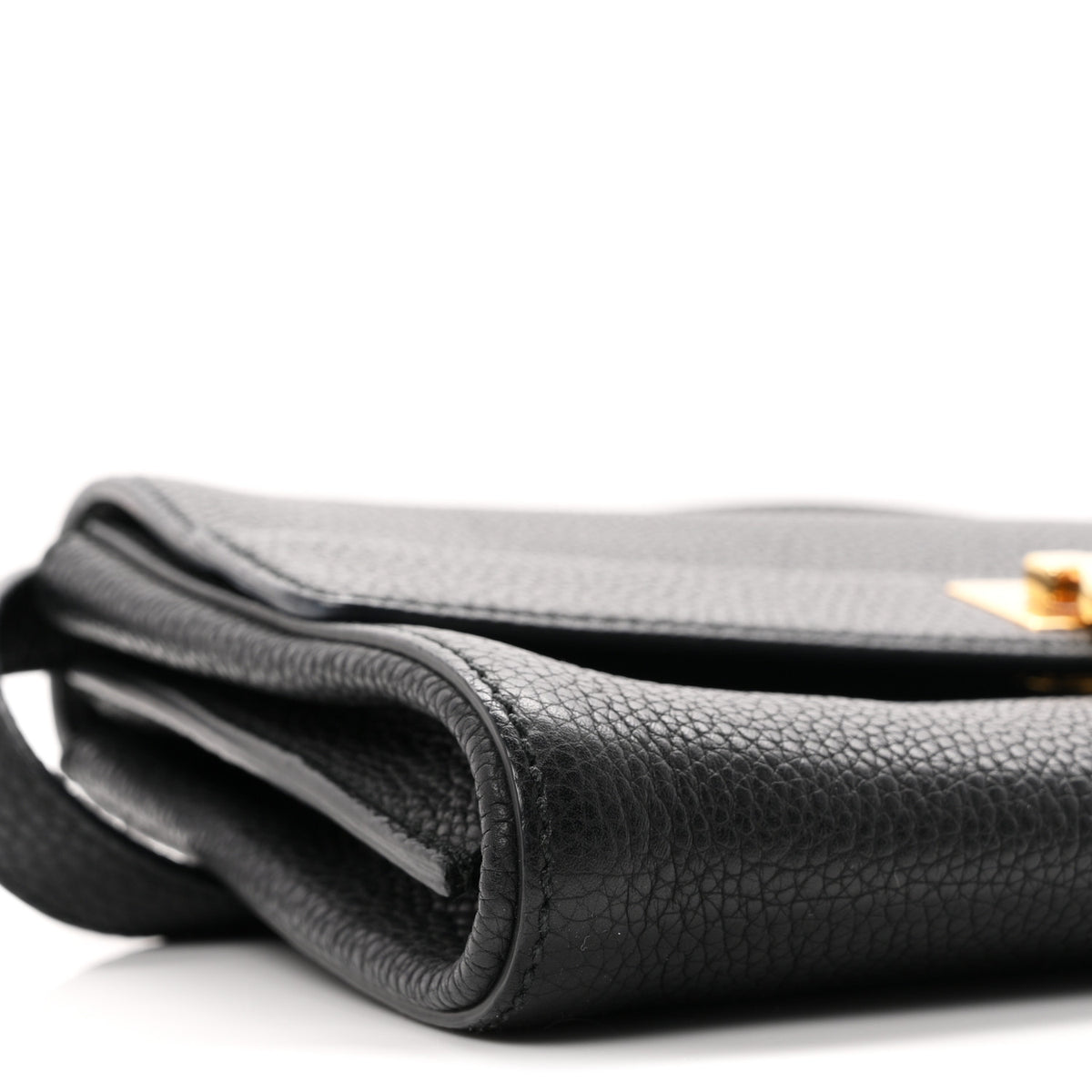 Grained Calfskin Ably Shoulder Bag Black