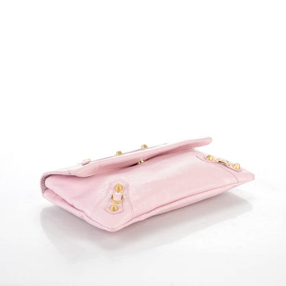 Balenciaga Agneau Giant 12 Gold Hardware Envelope Clutch Rose Poudre 4 of 7