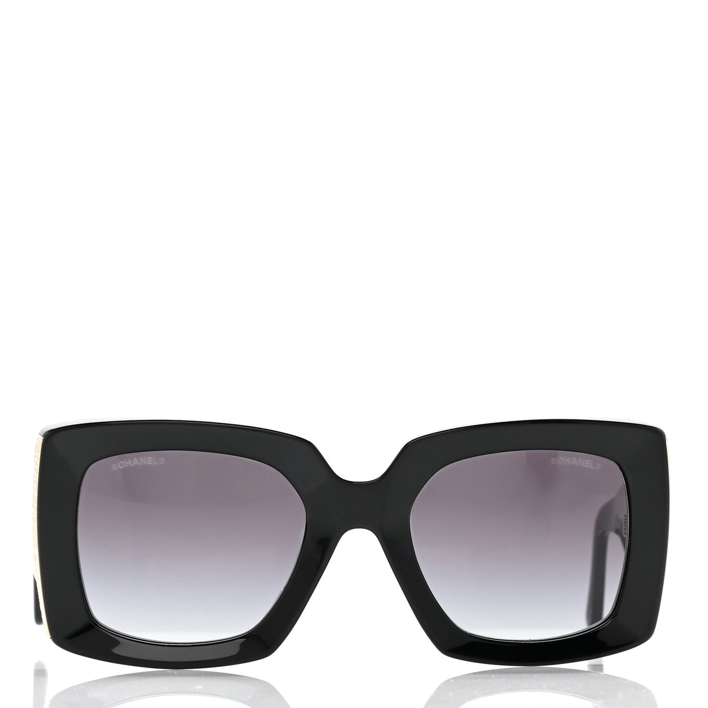 Acetate Rectangle Sunglasses 5435-A Black
