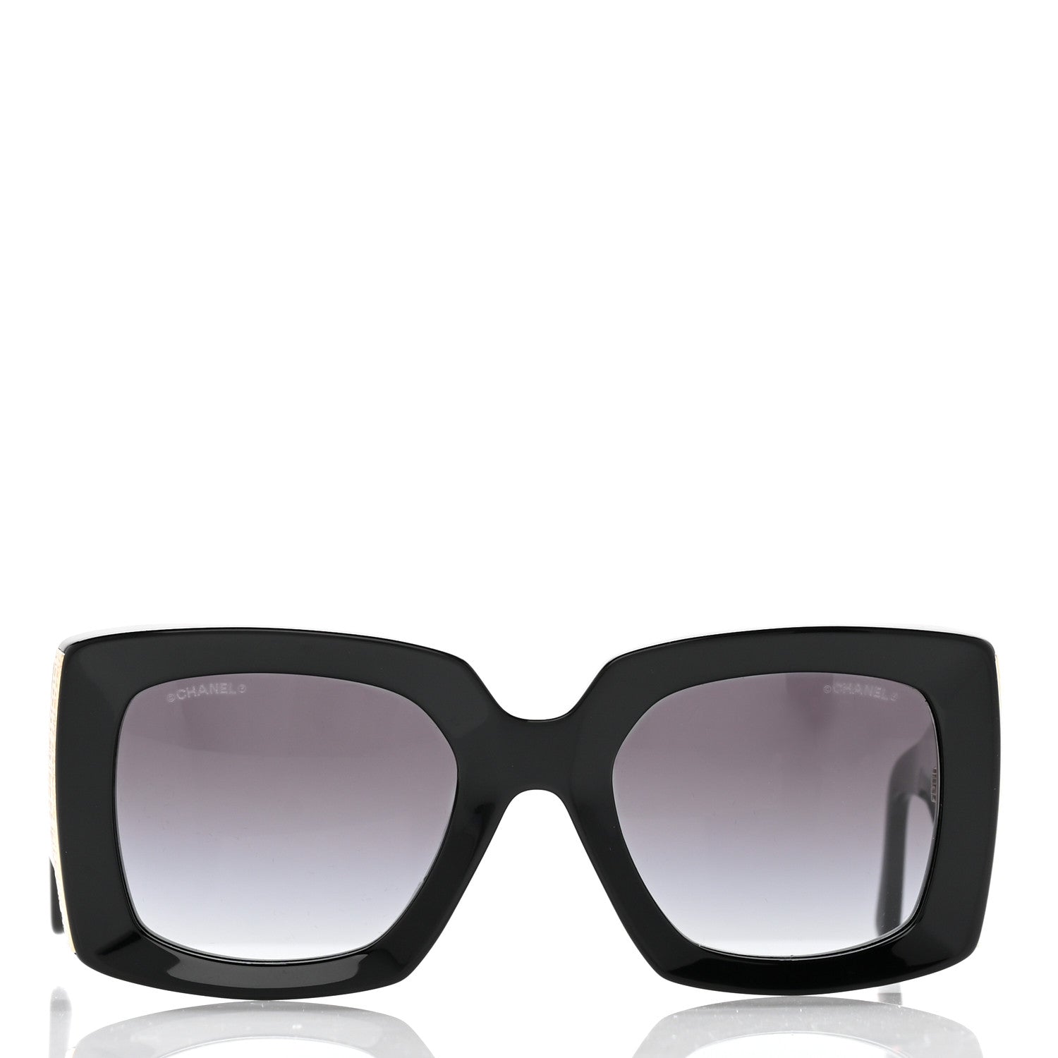 Chanel Acetate Rectangle Sunglasses 5435-A Black 2 of 10