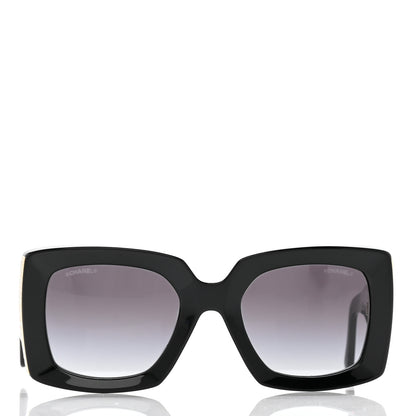 Chanel Acetate Rectangle Sunglasses 5435-A Black 2 of 10