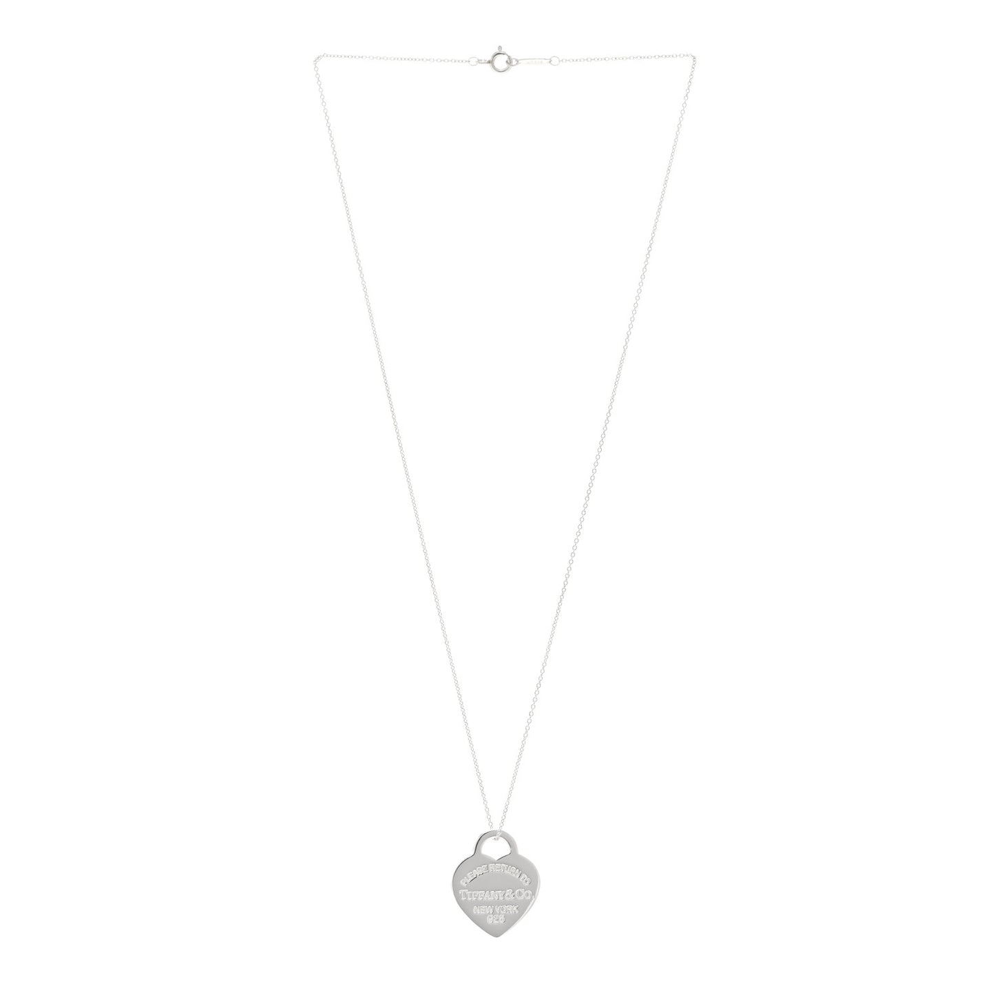 Sterling Silver Return To Tiffany Heart Tag Pendant Chain Necklace