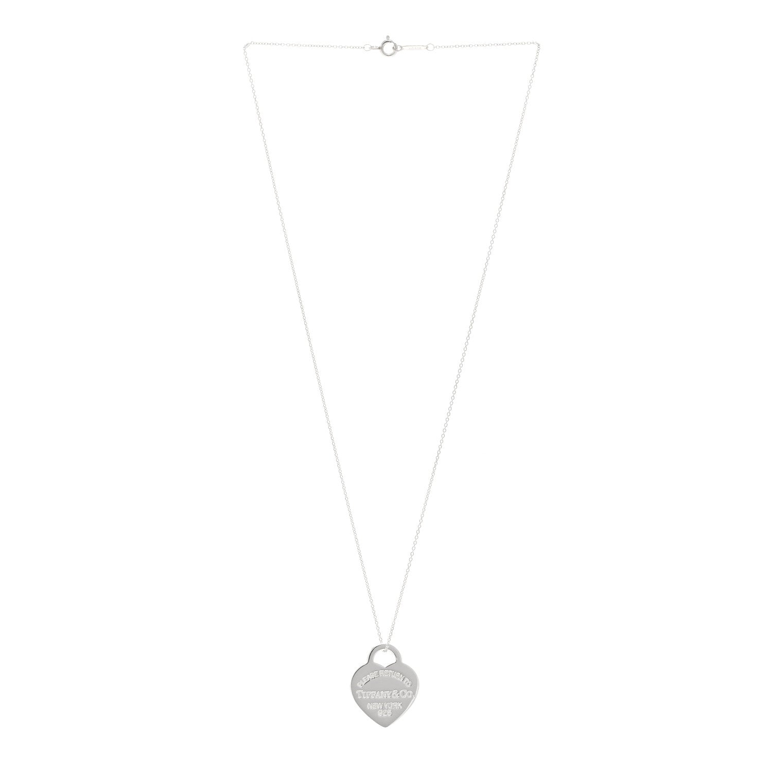 Tiffany Sterling Silver Return To Tiffany Heart Tag Pendant Chain Necklace 3 of 5