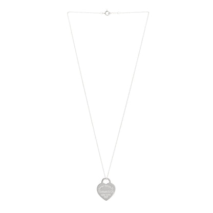 Tiffany Sterling Silver Return To Tiffany Heart Tag Pendant Chain Necklace 3 of 5