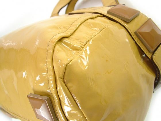 Patent Audra Tote Satchel Paille Yellow