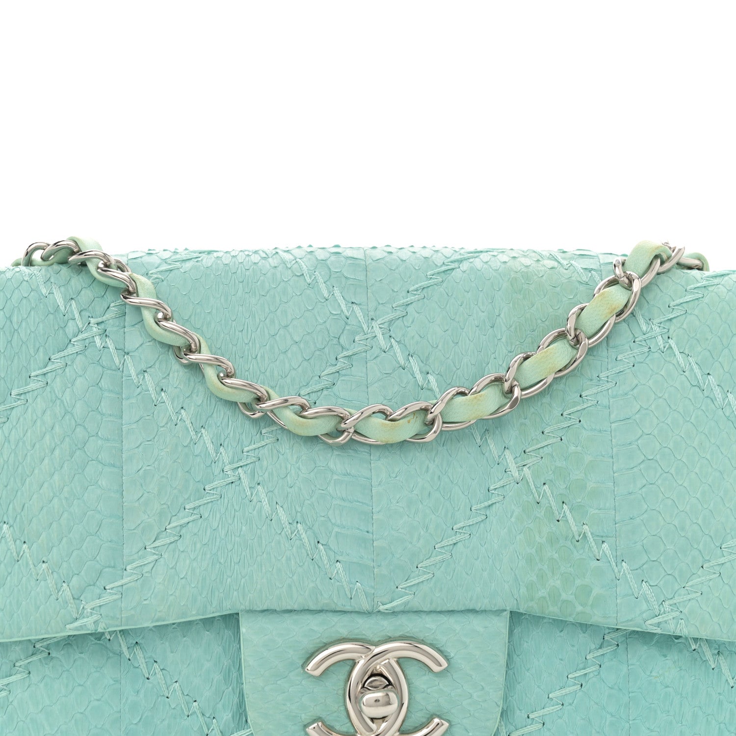 Chanel Snakeskin Ultimate Stitch Flap Light Blue 8 of 15