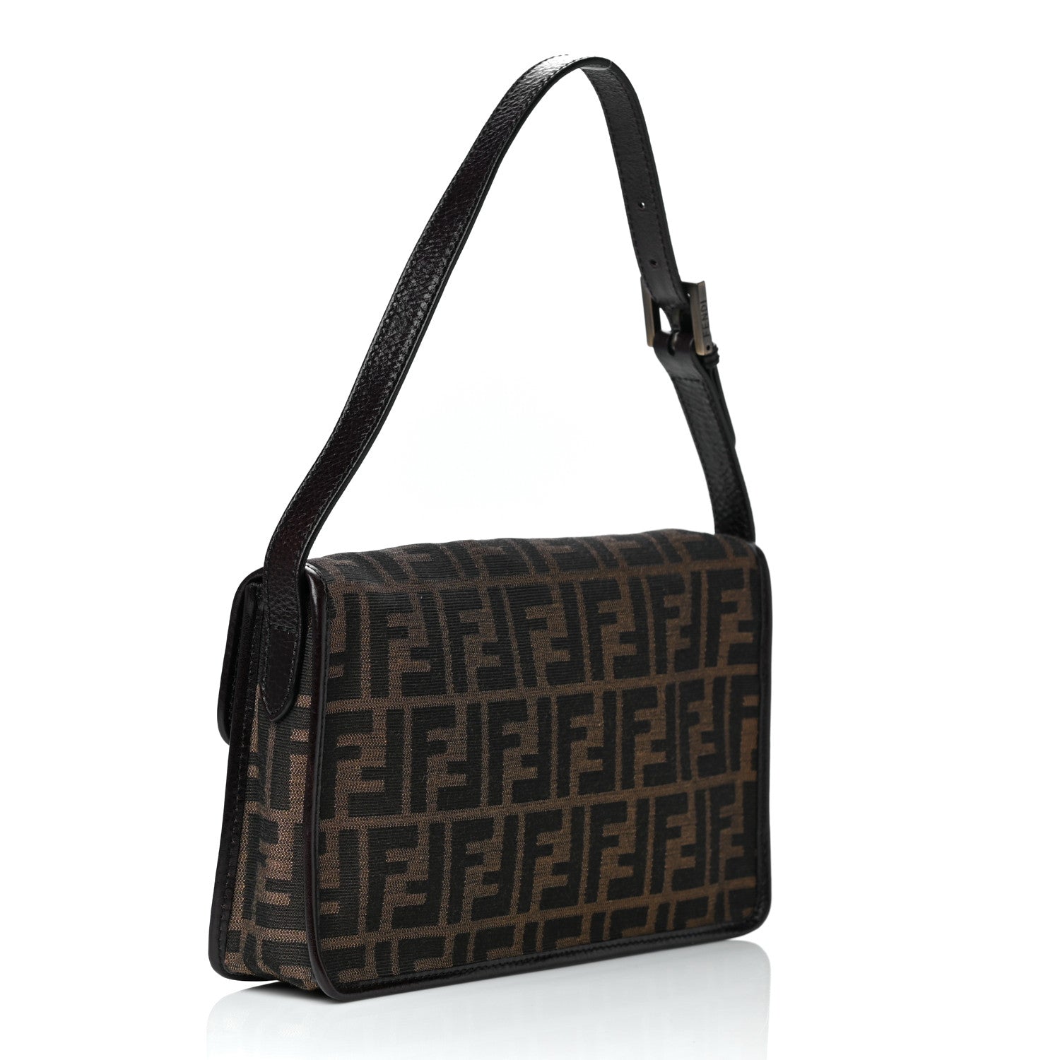 Fendi Zucca Calfskin Shoulder Bag Tobacco 3 of 19