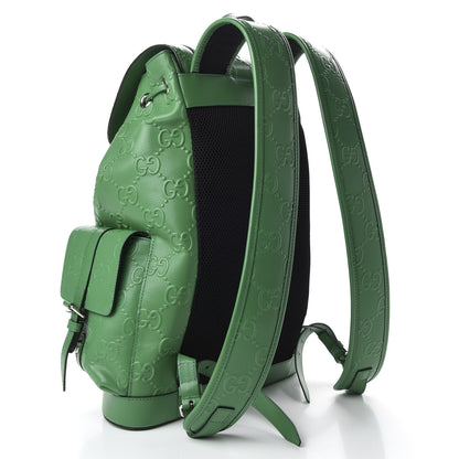 Gucci Calfskin GG Tennis Embossed Double Buckle Backpack New Shamarock Black 2 of 10