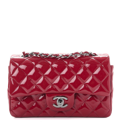 Chanel Patent Calfskin Quilted Mini Rectangular Flap Red 1 of 8