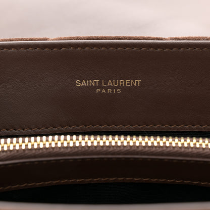 Saint Laurent Suede Calfskin Y Quilted Monogram Small Loulou Chain Satchel Bark Brown 6 of 11