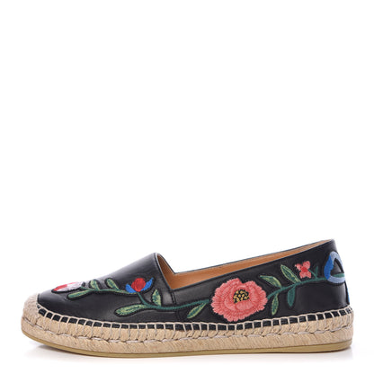 Gucci Nappa Ophelia Espadrilles 38.5 Black 1 of 10