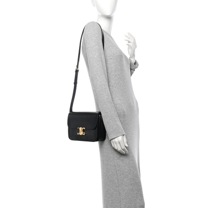 Celine Shiny Calfskin Medium Triomphe Black 2 of 10