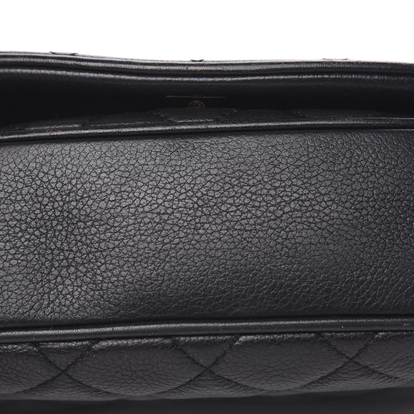 Calfskin Quilted Small Casual Pocket Messenger Flap Black