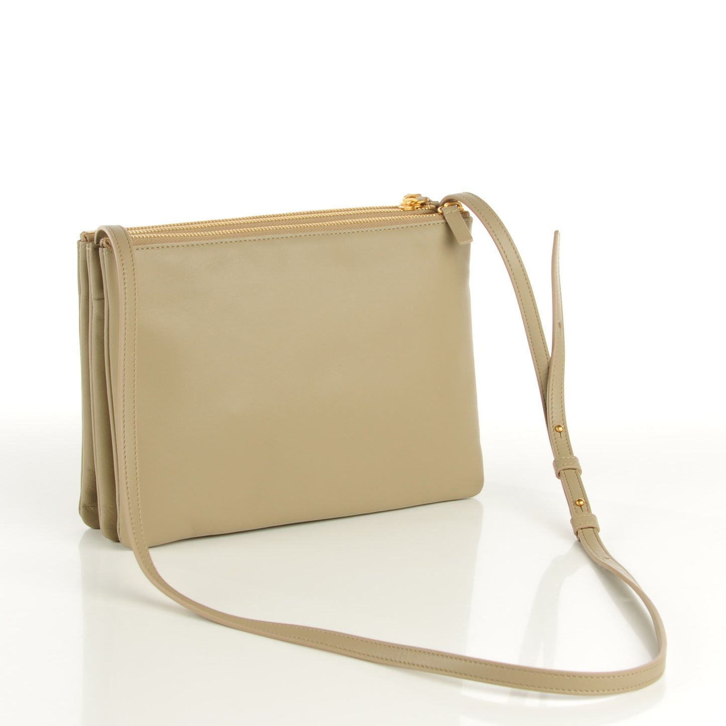 Lambskin Large Trio Crossbody Bag Beige