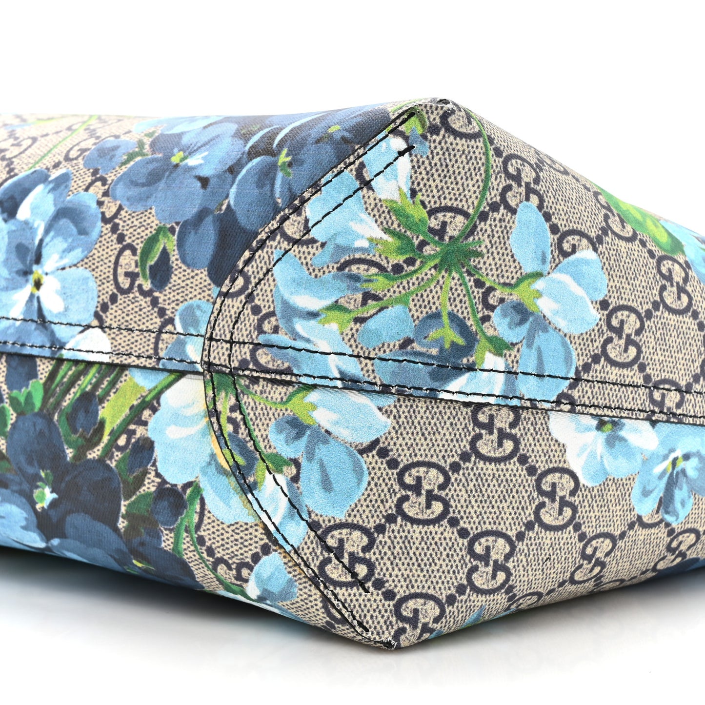 GG Supreme Monogram Blooms Medium Reversible Tote Beige Blue