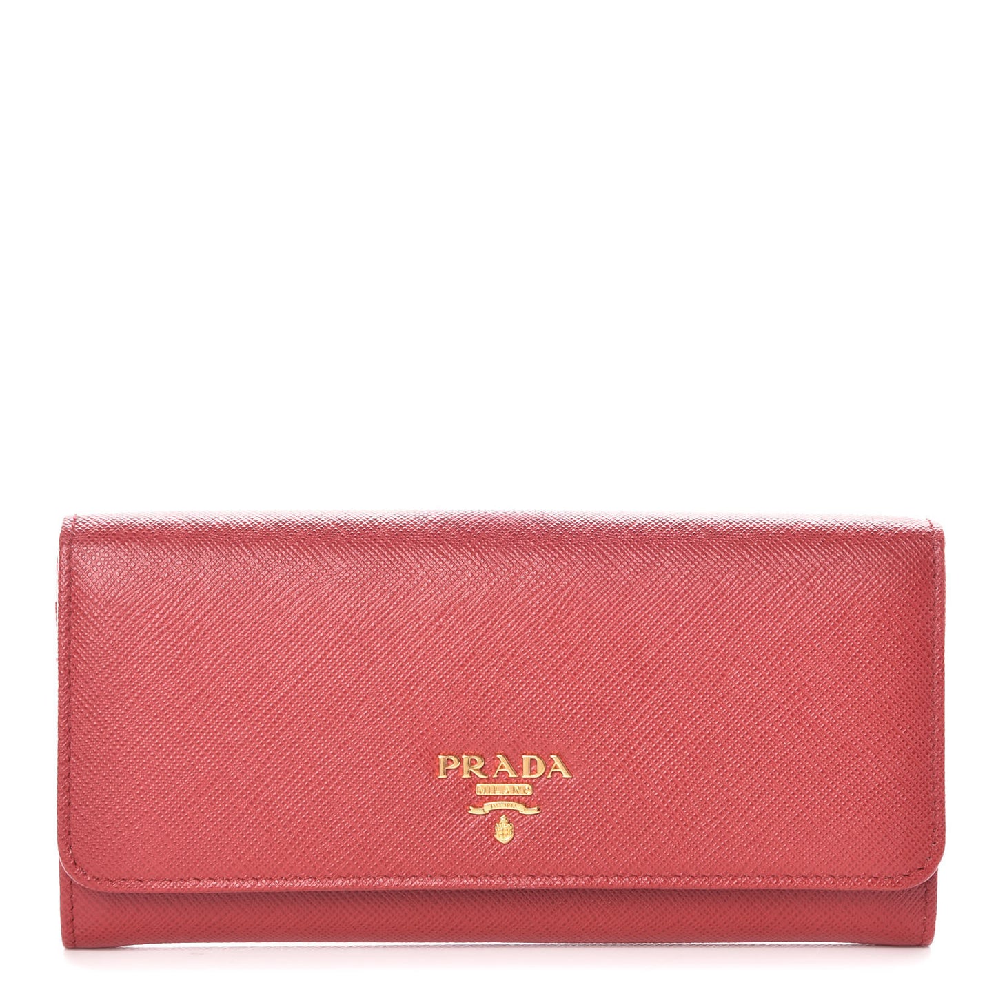 Saffiano Metal Continental Flap Wallet Fuoco